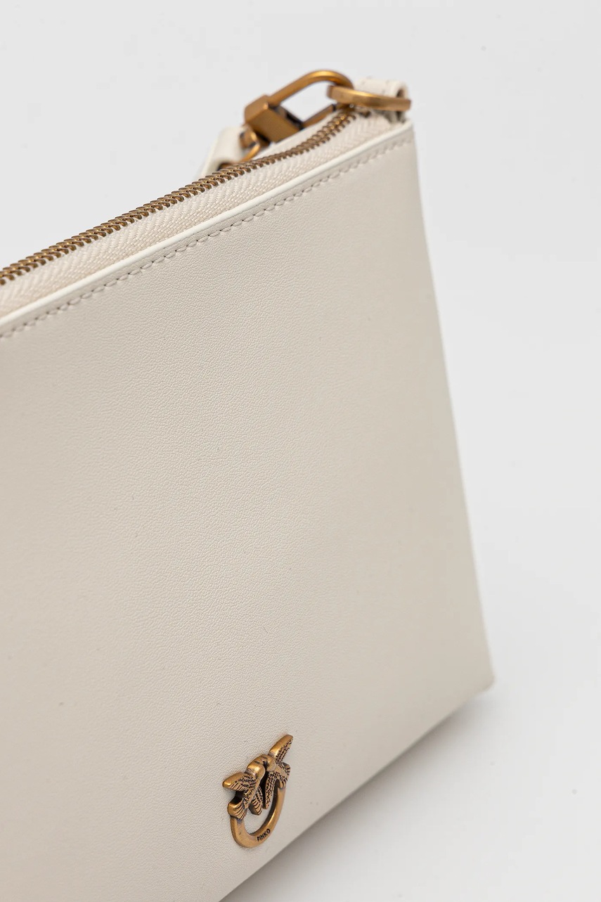 Δερμάτινη τσάντα ώμου Pinko χρώμα: μπεζ, 104277 A0F1 φωτογραφία