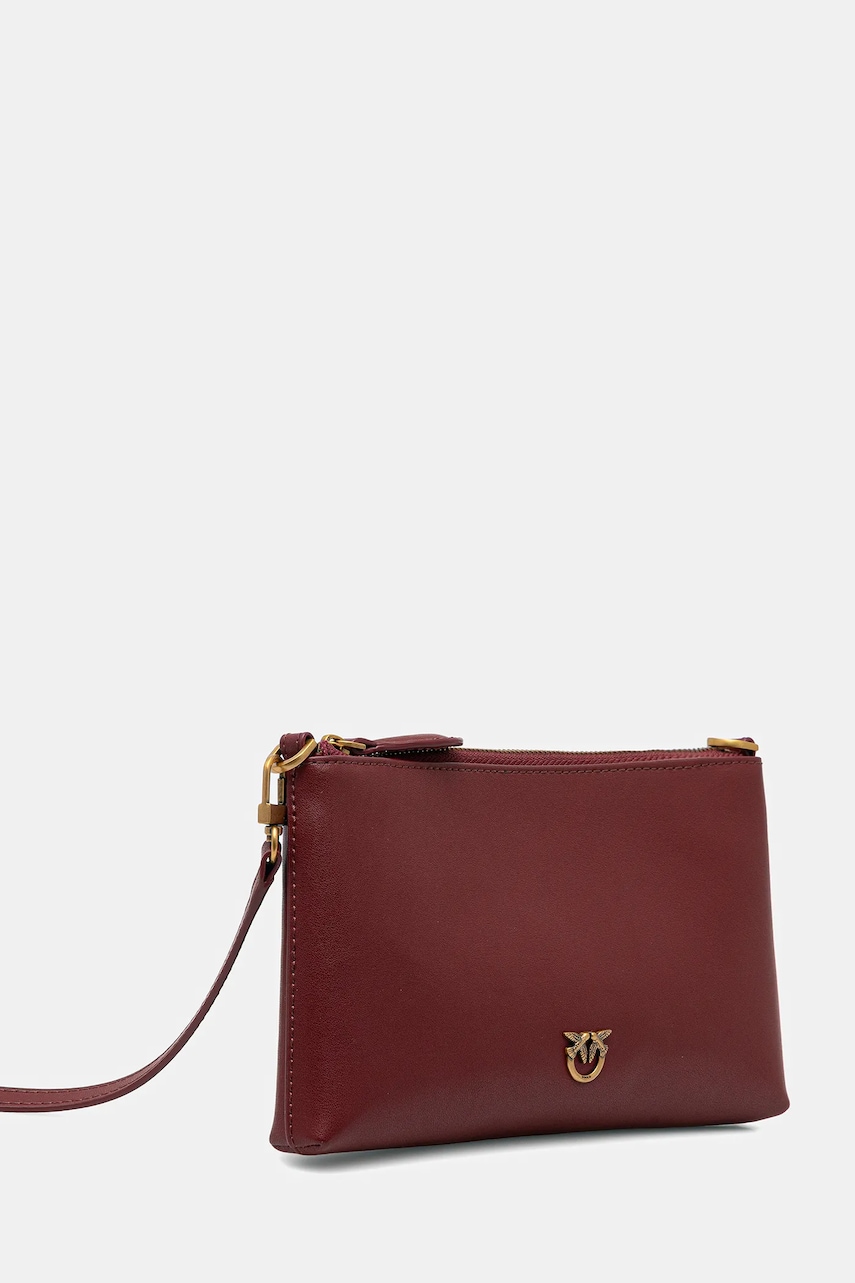 Кожаная сумка Pinko цвет бордовый 104277 A0F1 Кожаная сумка Pinko цвет бордовый 104277 A0F1