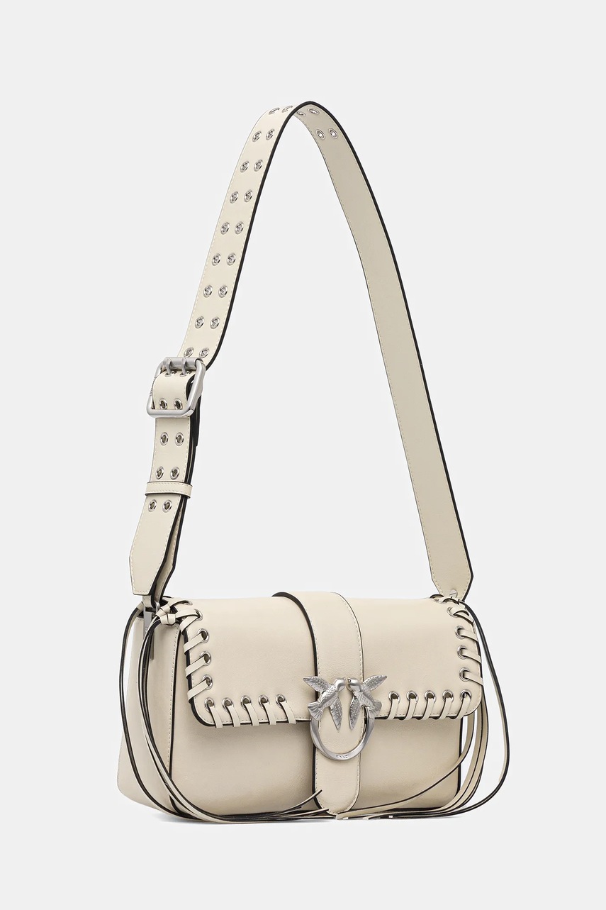 Кожаная сумочка Pinko цвет бежевый 104524 A28D