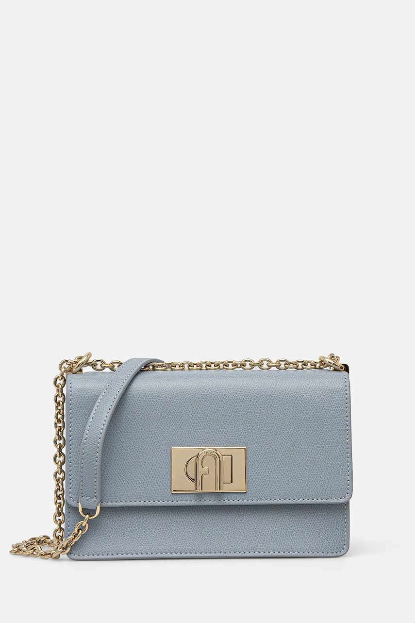 Kožená kabelka Furla modrá barva, BAFKACO ARE000 55000