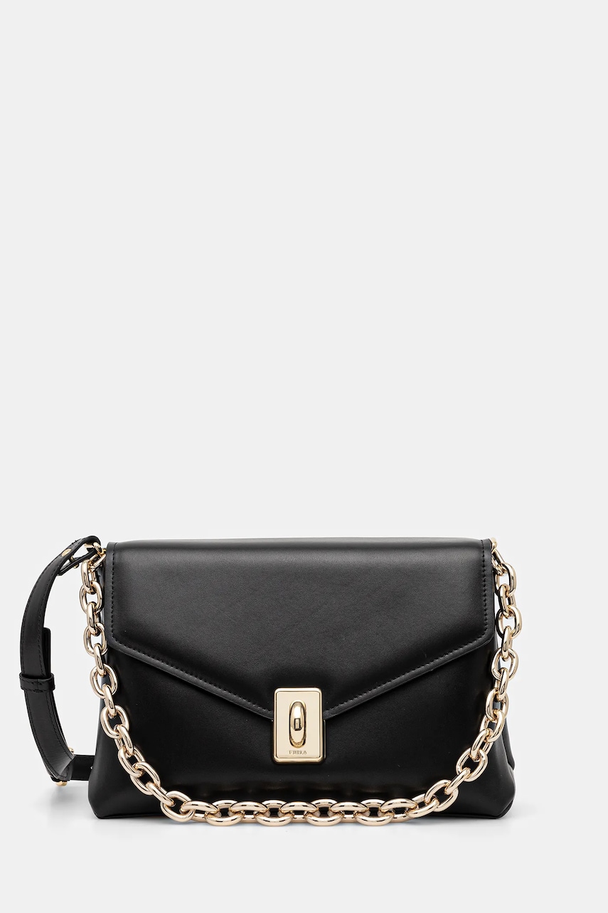 Levně Kožená kabelka Furla černá barva, WB01448 BX3227 O6000