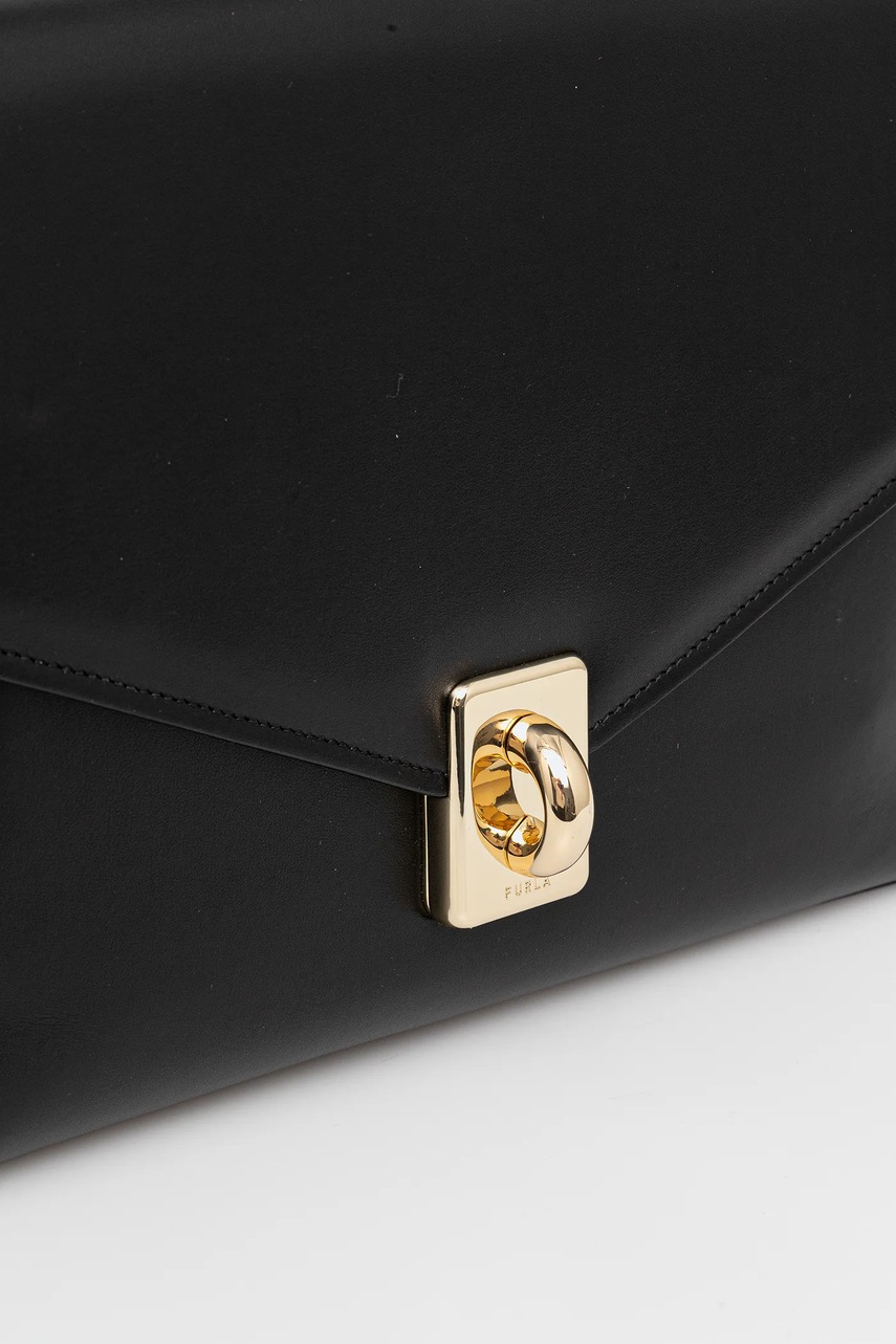 Δερμάτινη τσάντα Furla χρώμα: μαύρο, WB01516 BX3227 O6000 φωτογραφία