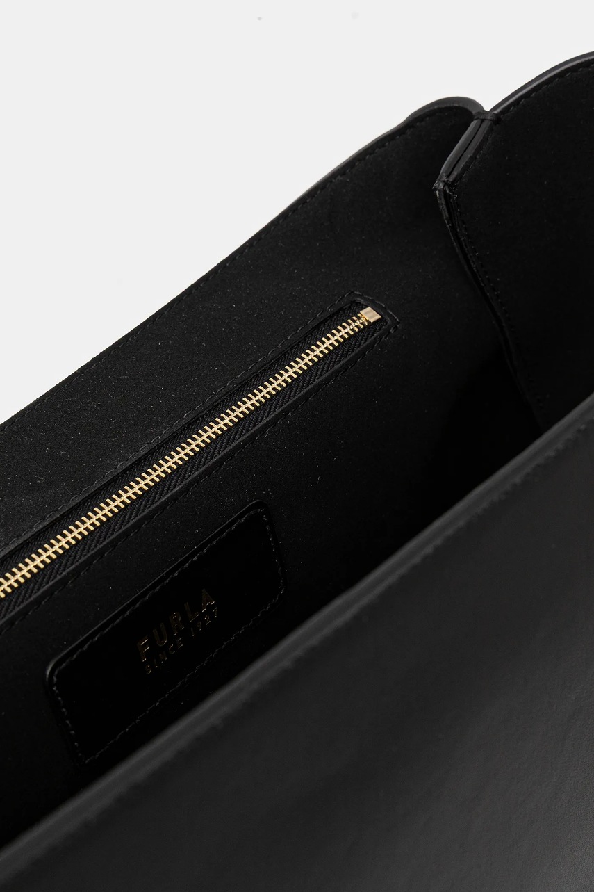 Δερμάτινη τσάντα Furla χρώμα: μαύρο, WB01516 BX3227 O6000 φωτογραφία