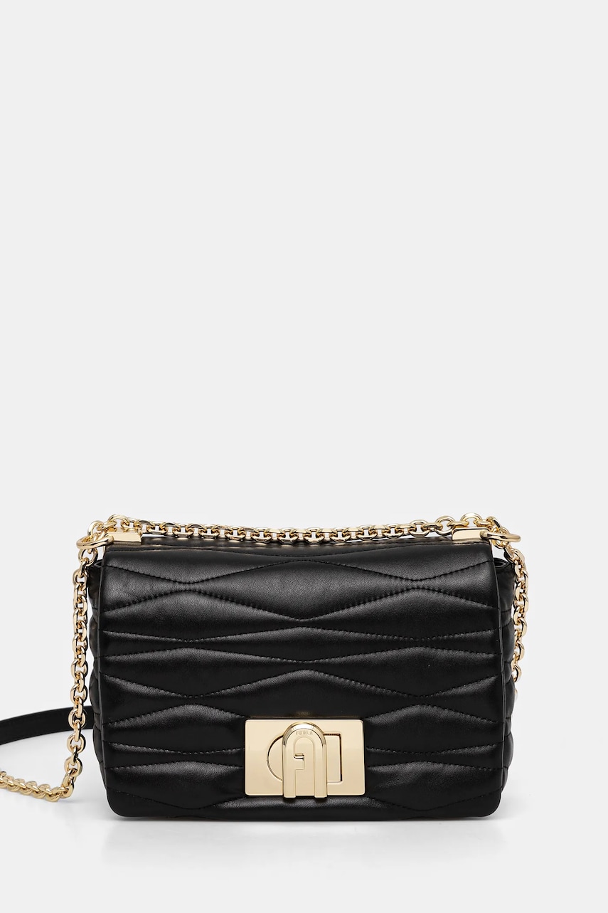 Levně Kožená kabelka Furla černá barva, WB01671 BX3221 O6000
