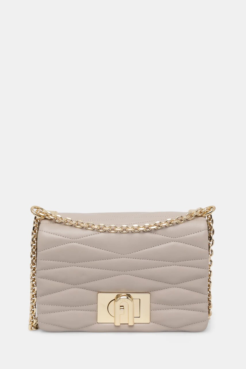 Furla poseta de piele culoarea bej, WB01671 BX3221 VAN00