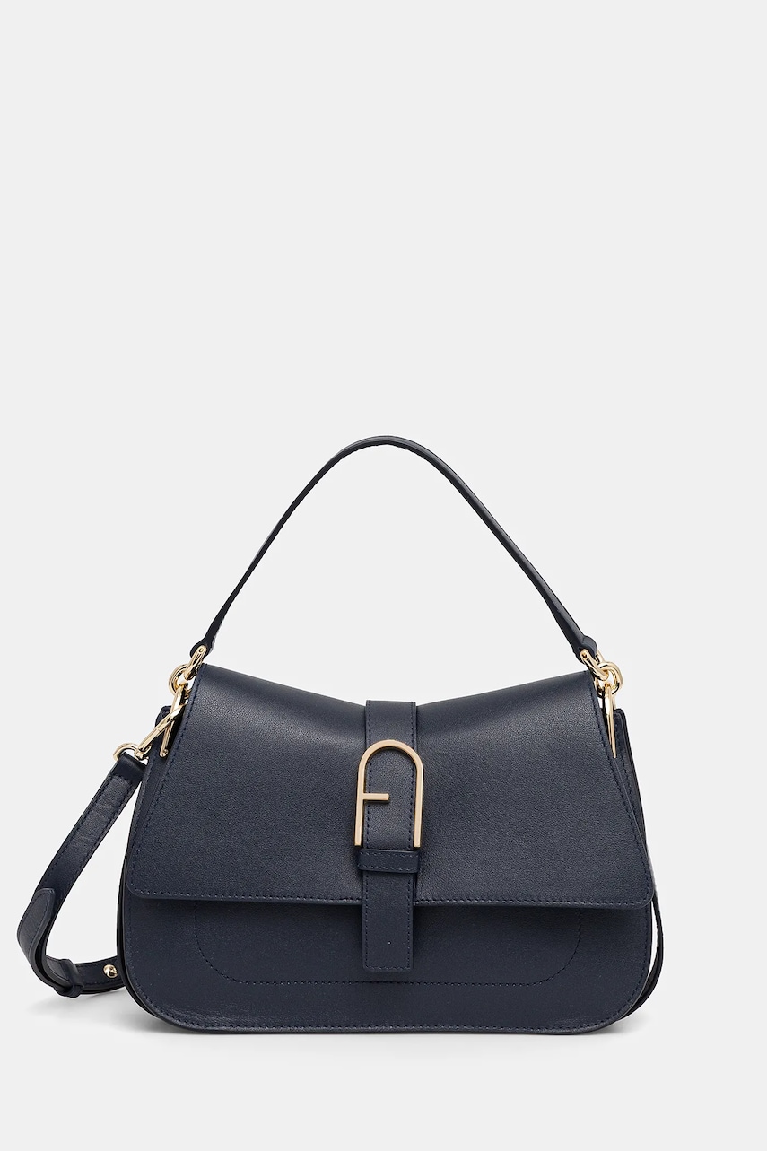 Levně Kožená kabelka Furla tmavomodrá barva, WB00996 BX2045 2676S