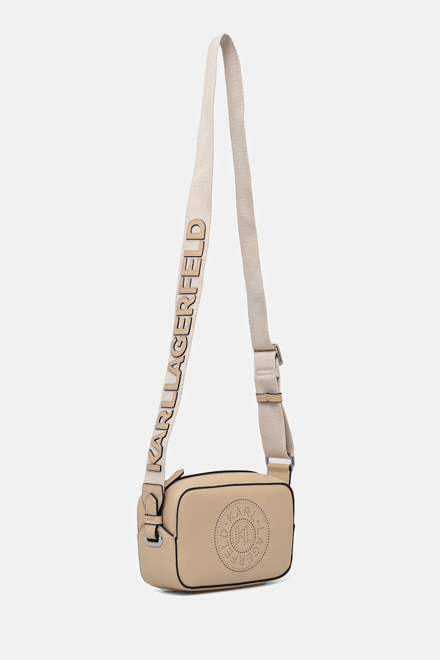 Кожаная сумочка Karl Lagerfeld цвет бежевый A1W30024 Кожаная сумочка Karl Lagerfeld цвет бежевый A1W30024