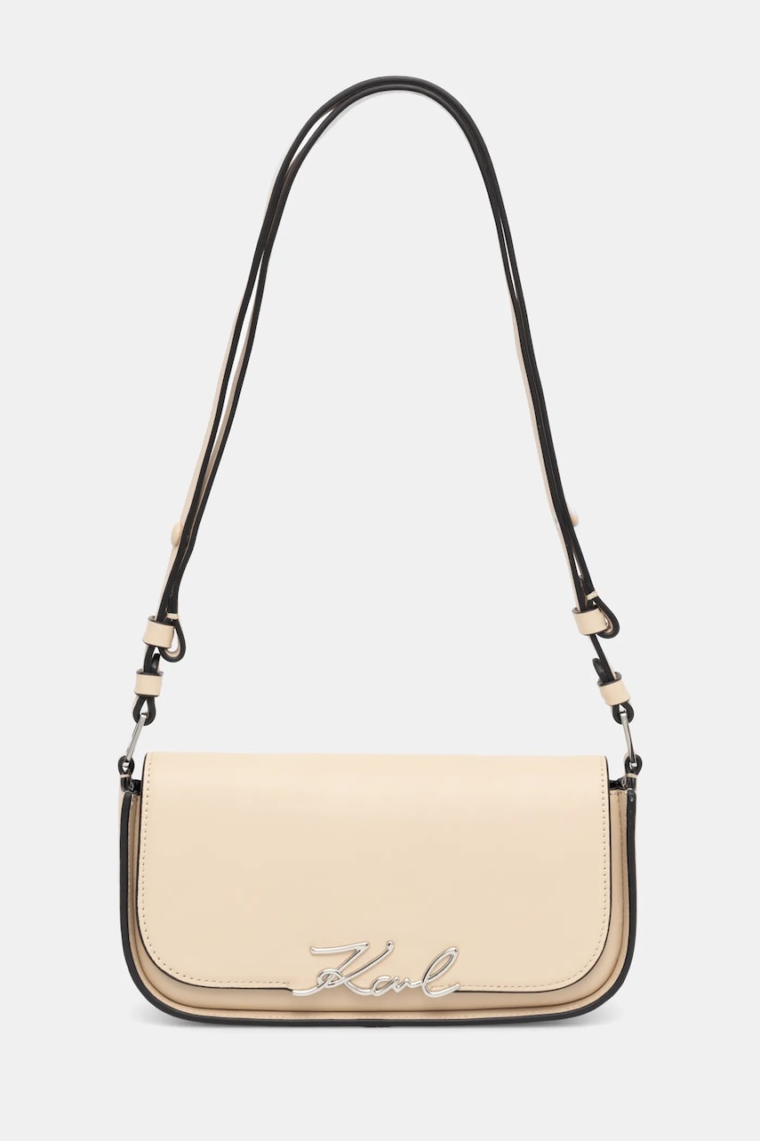 Karl Lagerfeld poseta de piele culoarea bej, A1W30039 Karl Lagerfeld poseta de piele culoarea bej, A1W30039