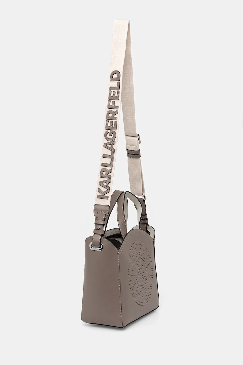 Кожаная сумочка Karl Lagerfeld цвет серый A1W30058 Кожаная сумочка Karl Lagerfeld цвет серый A1W30058