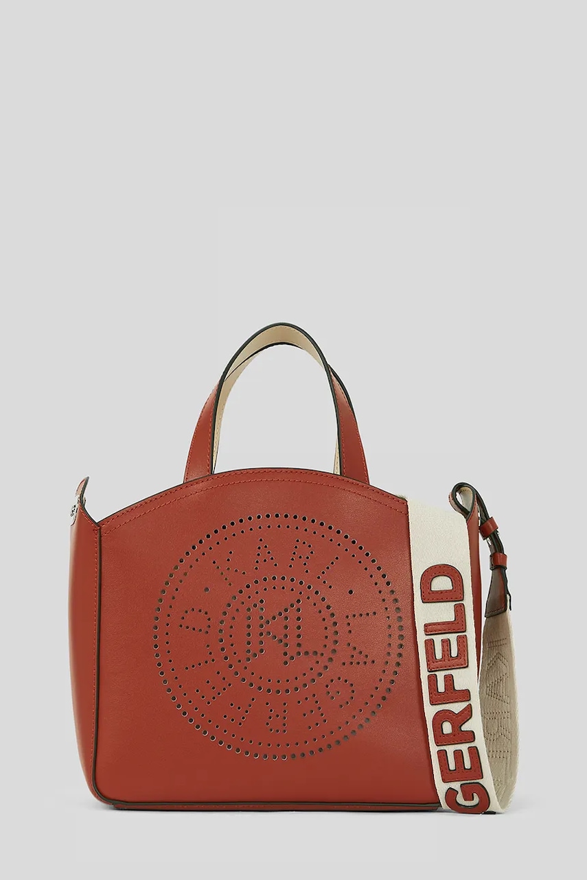 Karl Lagerfeld poșetă de piele K/CIRCLE culoarea bej, A1W30058