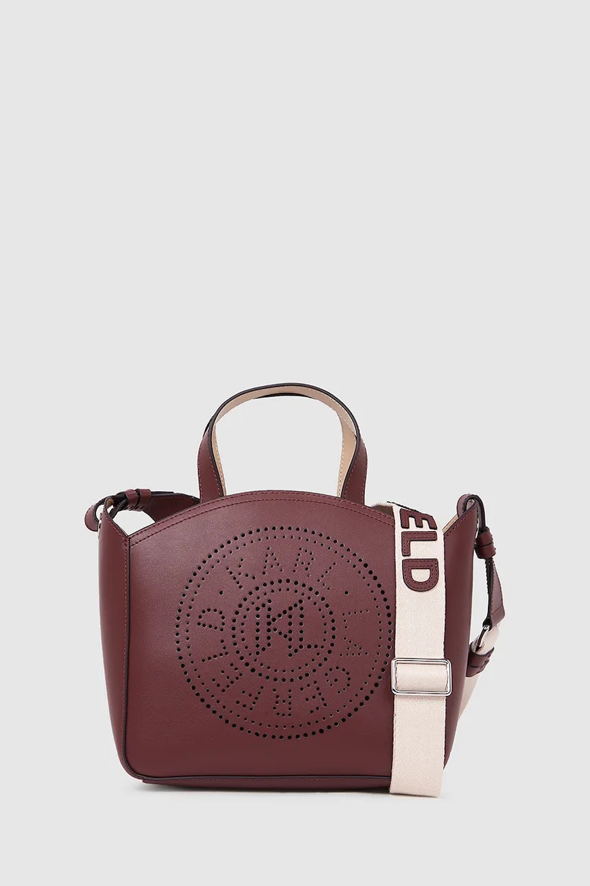 Karl Lagerfeld poșetă de piele K/CIRCLE culoarea bej, A1W30058 Karl Lagerfeld poșetă de piele K/CIRCLE culoarea bej, A1W30058