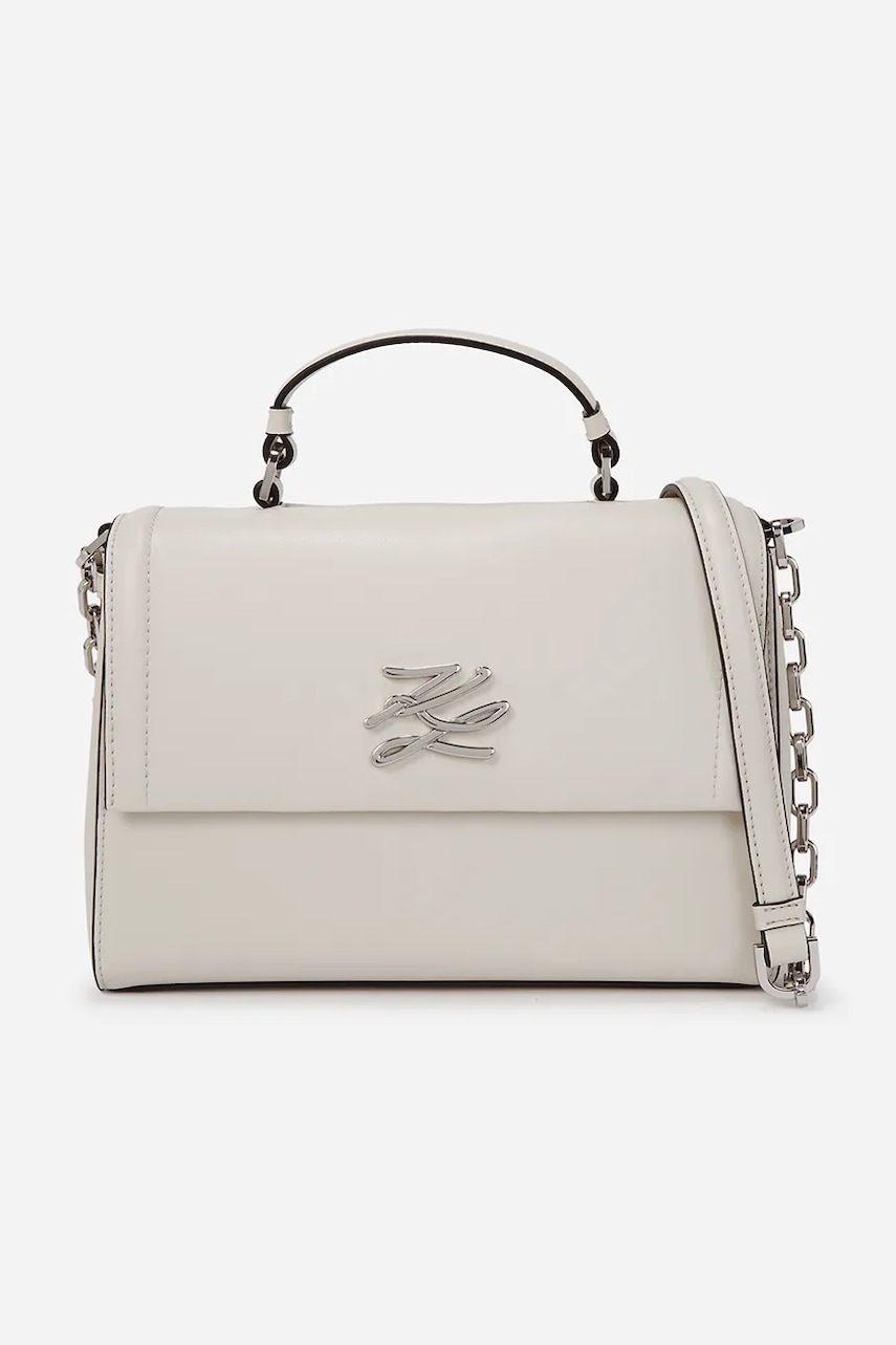 Karl Lagerfeld poseta de piele culoarea alb, A1W30170 Karl Lagerfeld poseta de piele culoarea alb, A1W30170