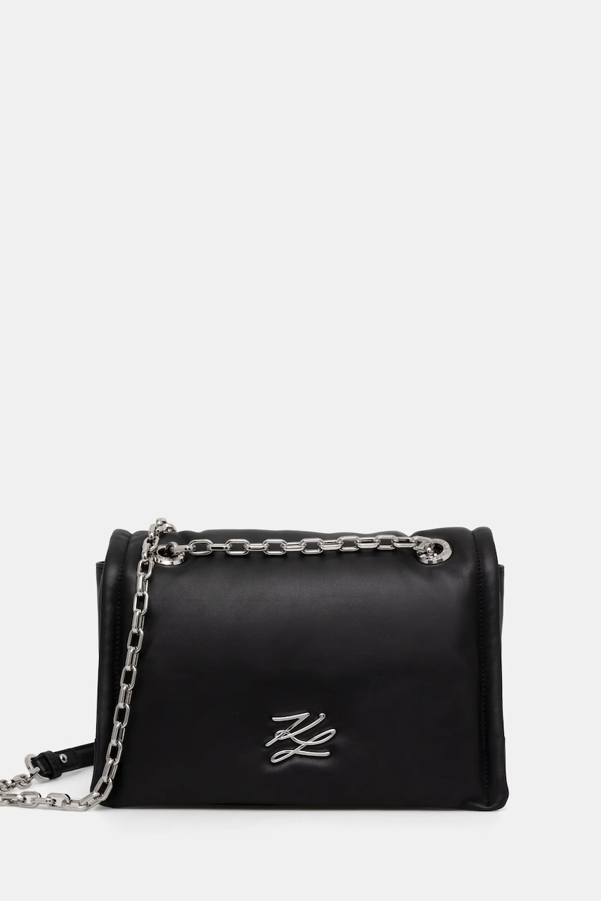 Karl Lagerfeld poseta de piele culoarea negru, A1W30173 Karl Lagerfeld poseta de piele culoarea negru, A1W30173