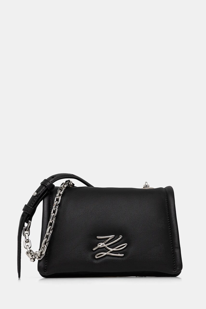 Karl Lagerfeld poseta de piele culoarea negru, A1W30175 Karl Lagerfeld poseta de piele culoarea negru, A1W30175