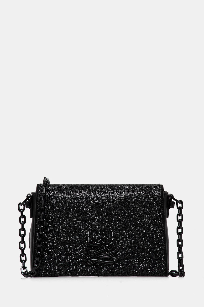 Karl Lagerfeld poseta de piele culoarea negru, A1W30180 Karl Lagerfeld poseta de piele culoarea negru, A1W30180