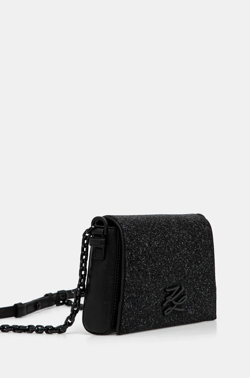 Кожаная сумочка Karl Lagerfeld цвет чёрный A1W30180 Кожаная сумочка Karl Lagerfeld цвет чёрный A1W30180