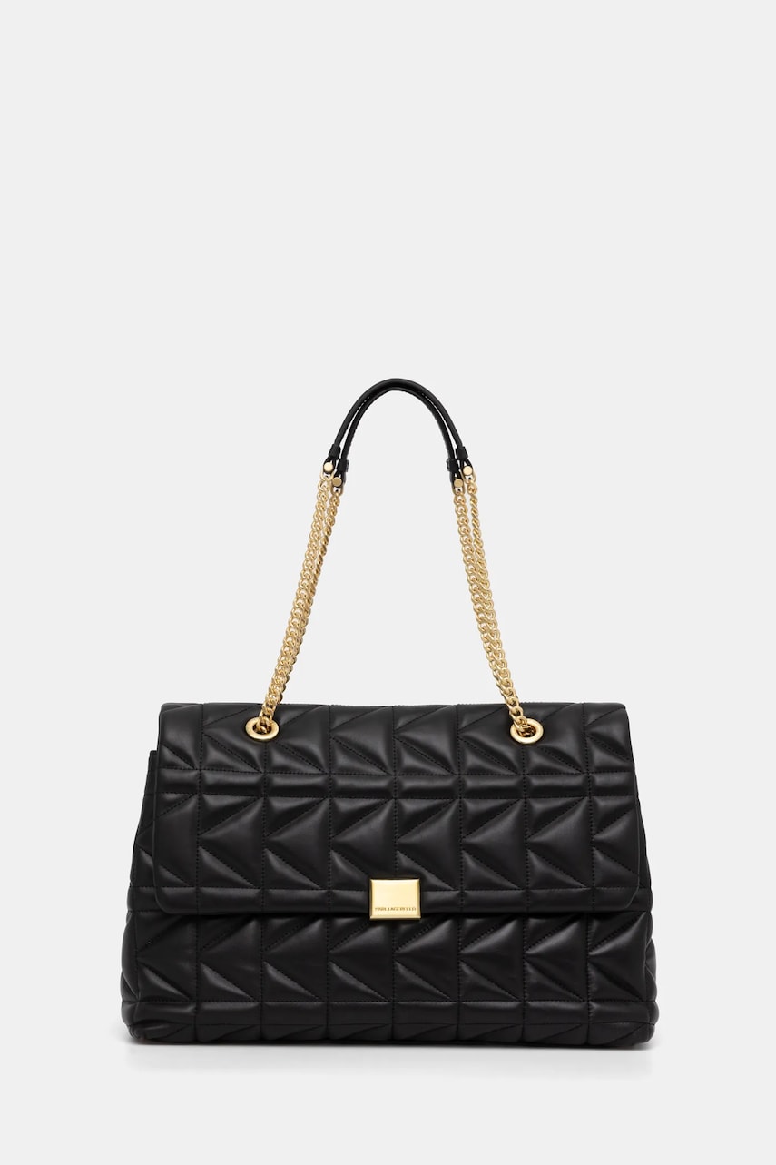 Karl Lagerfeld poseta de piele culoarea negru, A1W30189 Karl Lagerfeld poseta de piele culoarea negru, A1W30189