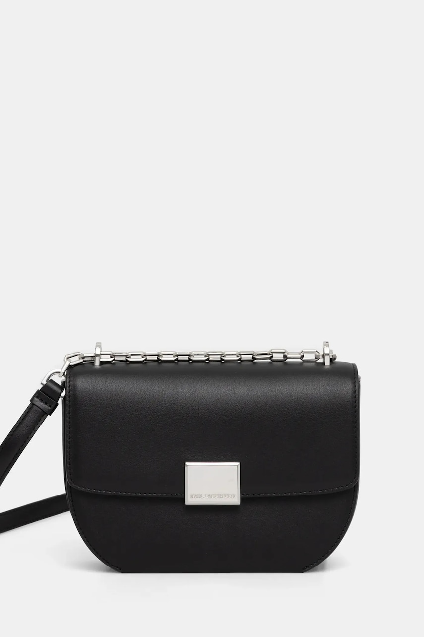 Karl Lagerfeld poseta de piele culoarea negru, A1W30445 Karl Lagerfeld poseta de piele culoarea negru, A1W30445