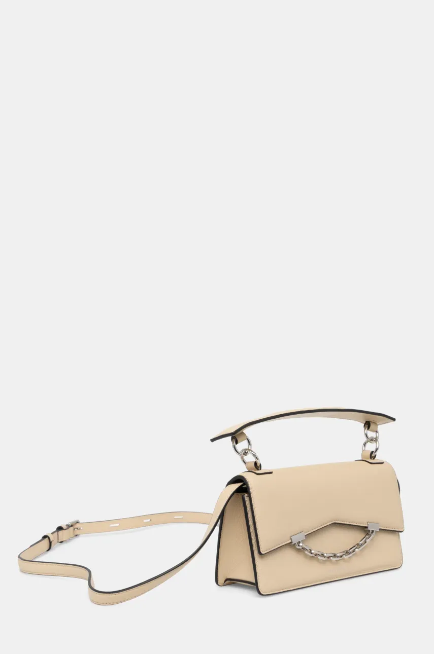 Шкіряна сумочка Karl Lagerfeld колір бежевий A1W30446