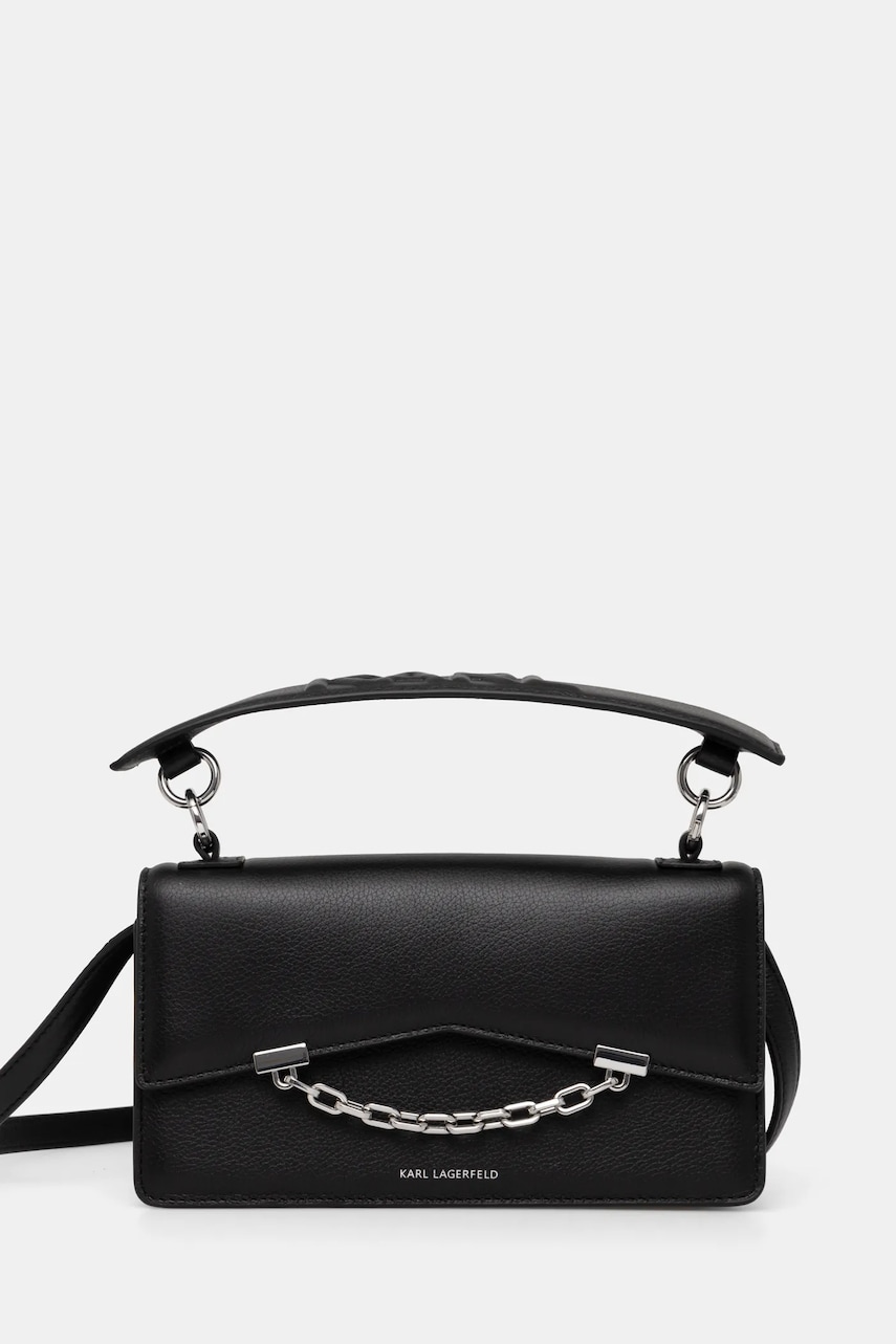Karl Lagerfeld poseta de piele culoarea negru, A1W30446 Karl Lagerfeld poseta de piele culoarea negru, A1W30446