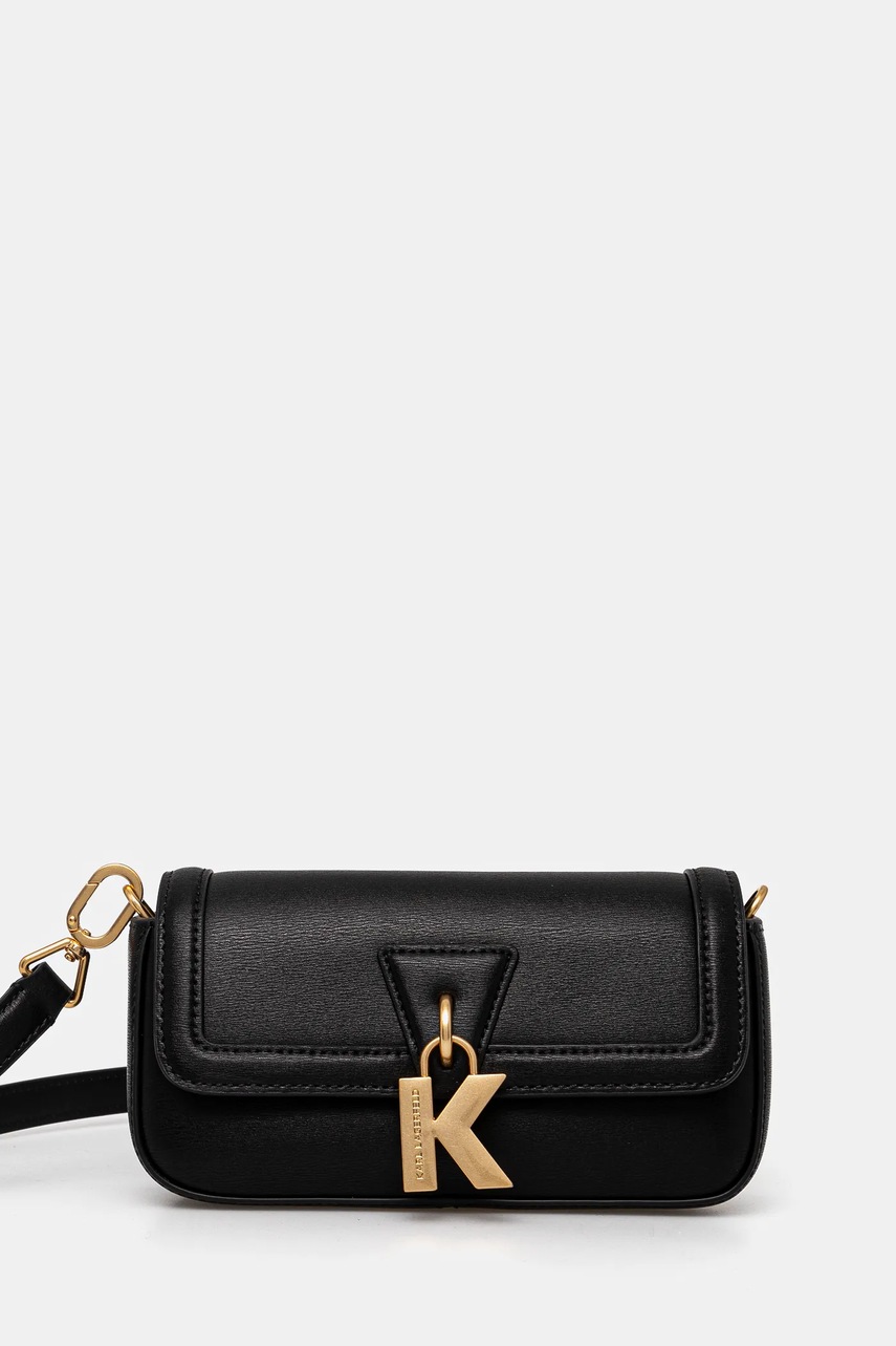 Karl Lagerfeld geantă de piele culoarea negru, A1W30448