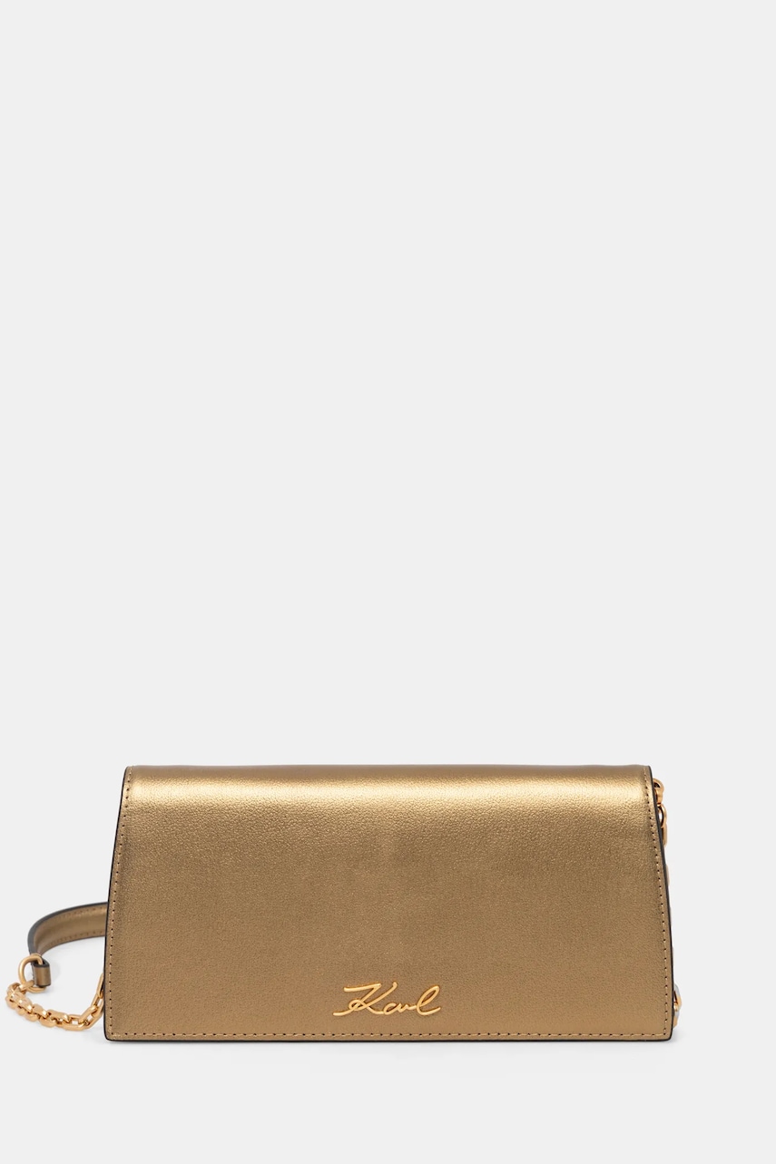 Karl Lagerfeld geantă de piele culoarea auriu, A1W32102