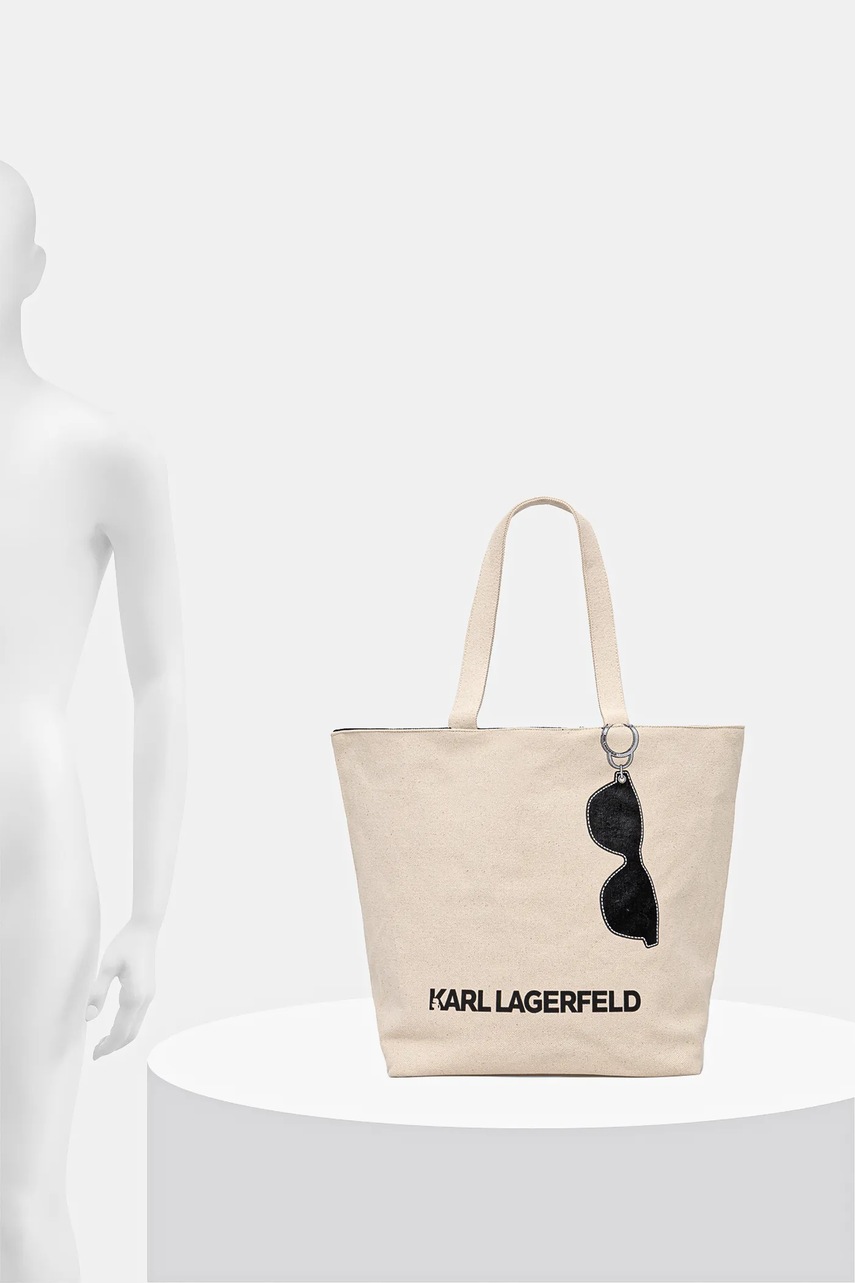 Τσάντα δυο όψεων Karl Lagerfeld χρώμα: μπεζ, A1W50020 φωτογραφία