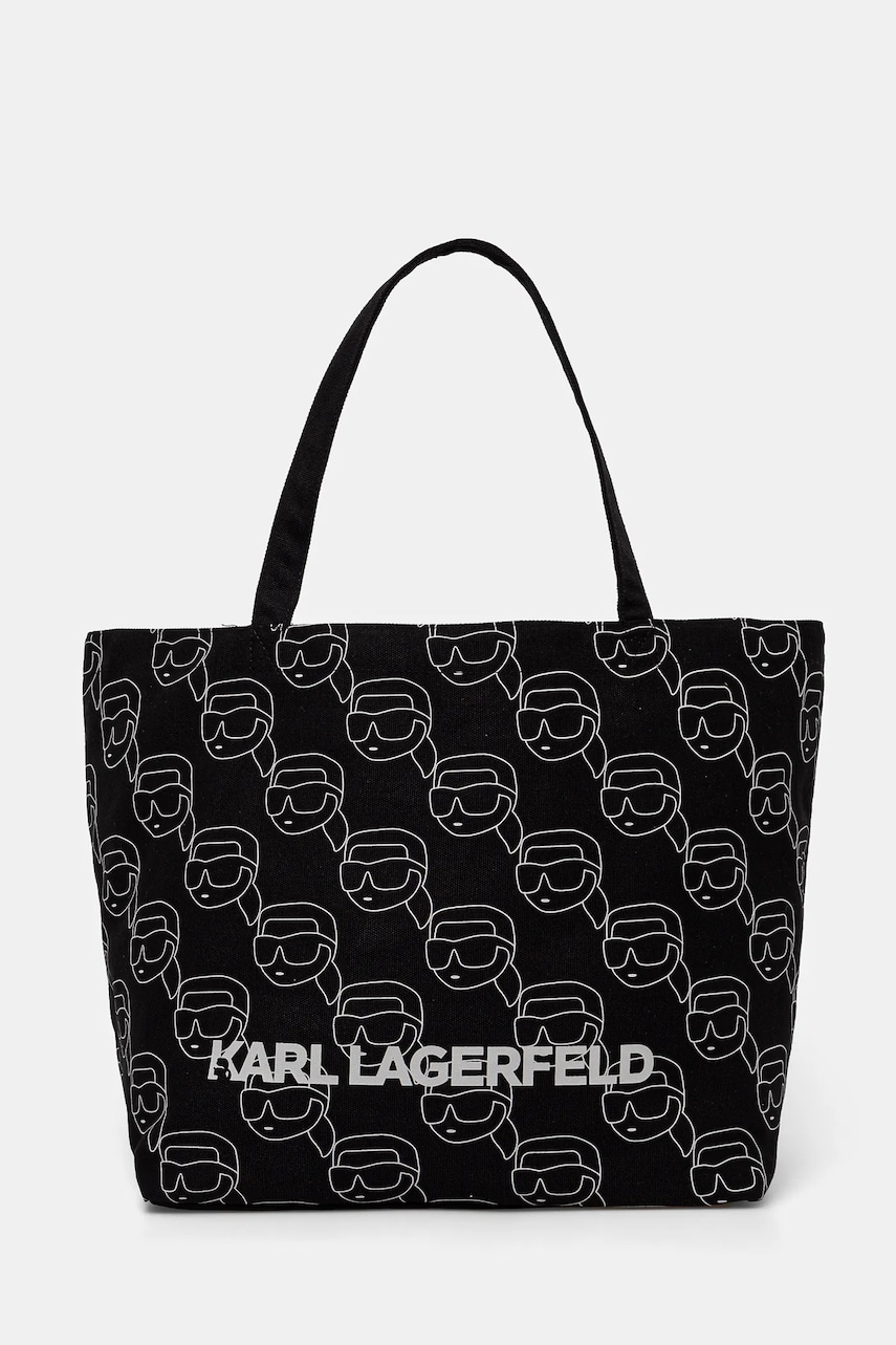 Karl Lagerfeld geanta de bumbac culoarea negru, A1W50023 Karl Lagerfeld geanta de bumbac culoarea negru, A1W50023