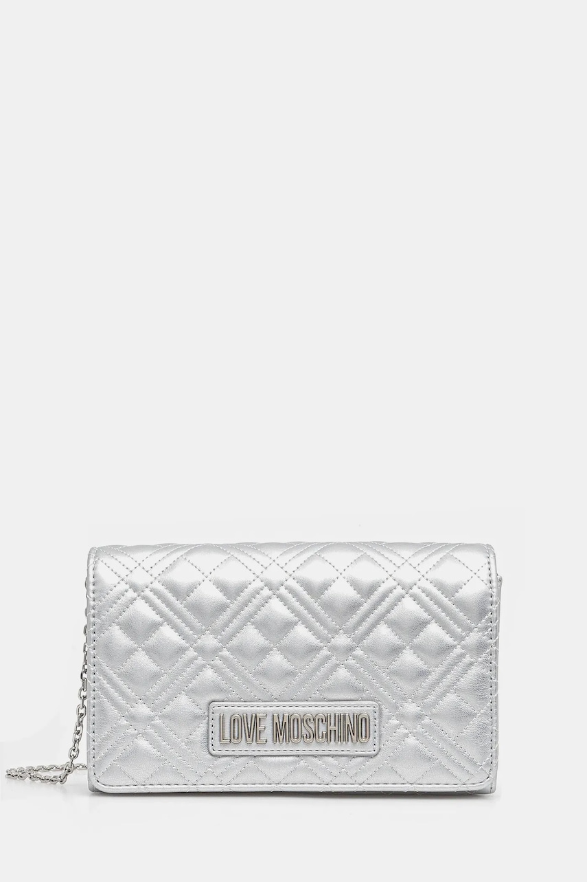 Levně Kabelka Love Moschino stříbrná barva, JC4079PP1