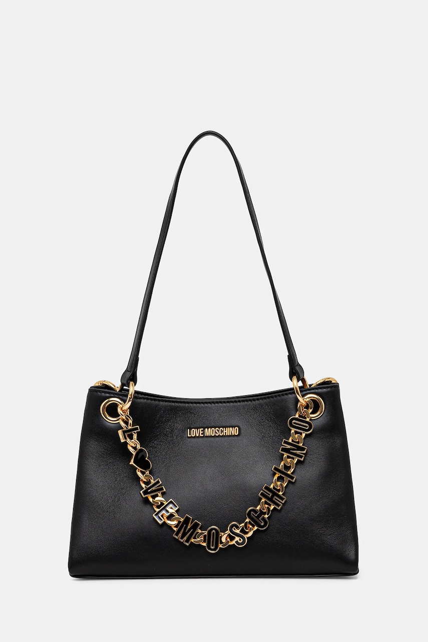 Love Moschino poseta de piele culoarea negru, JC4073PP1