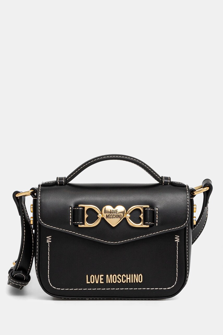Love Moschino poseta de piele culoarea negru, JC4063PP1