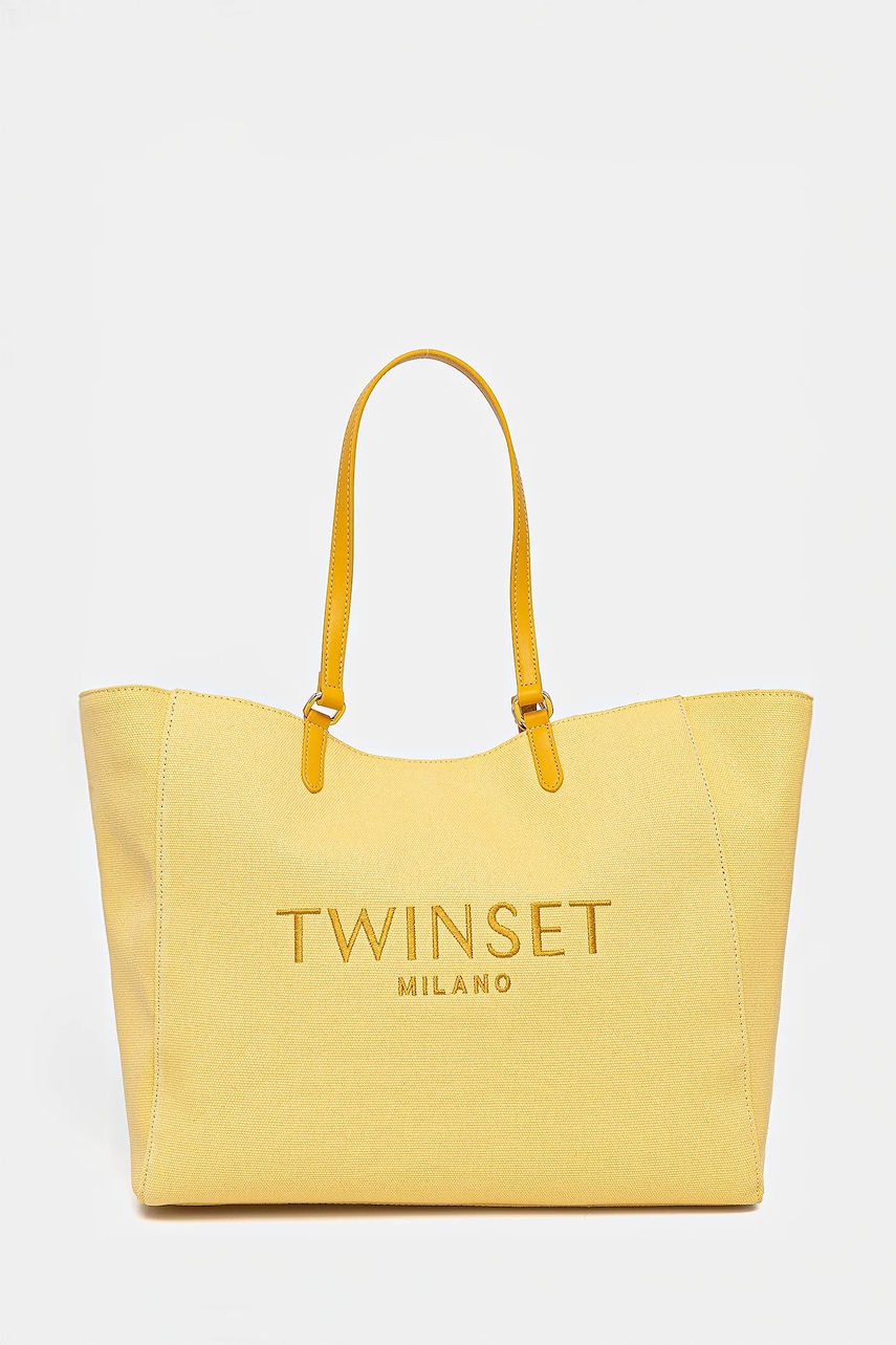 Levně Kabelka Twinset žlutá barva, 251TD8270