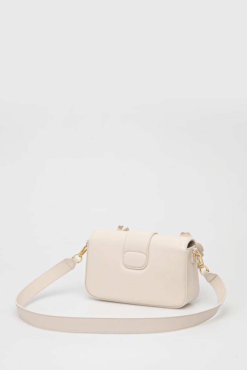 Кожаная сумочка Twinset цвет бежевый 251TD8220