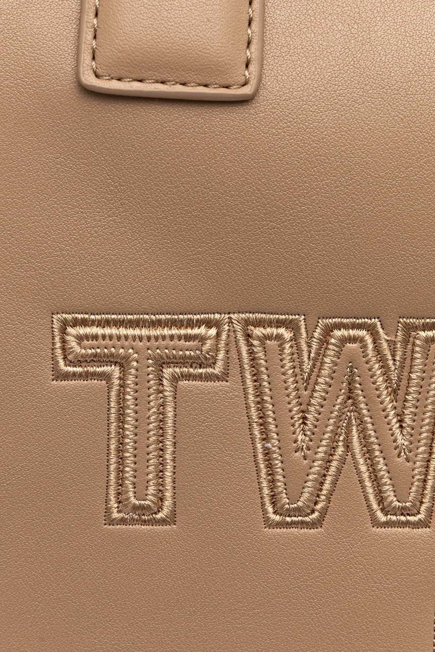 Τσάντα Twinset χρώμα: καφέ, 251TD8020 φωτογραφία