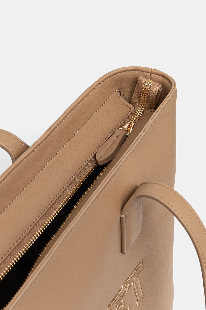 Τσάντα Twinset χρώμα: καφέ, 251TD8020 φωτογραφία