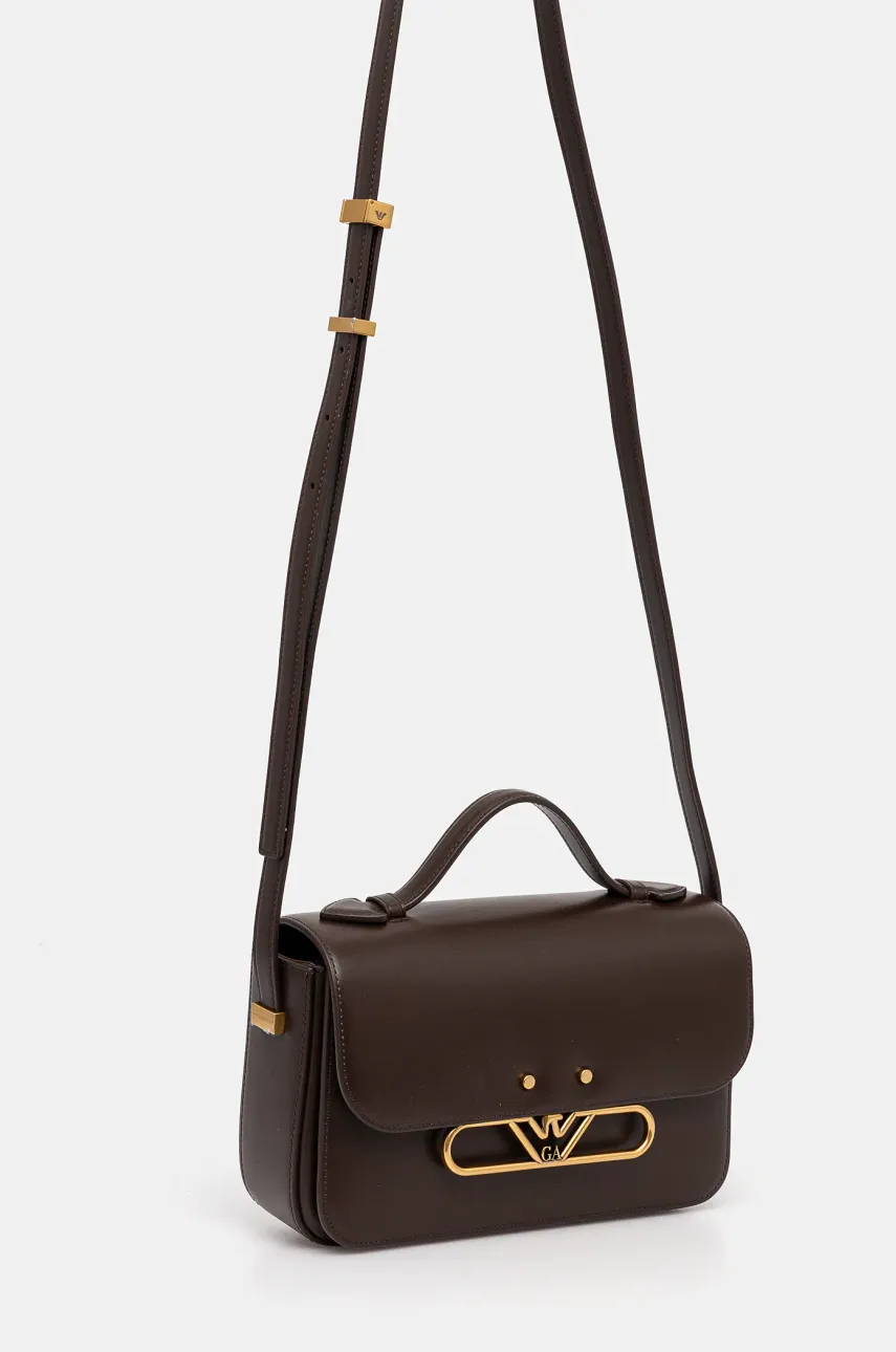 Кожаная сумочка Emporio Armani цвет коричневый EW001484 AF14786 Кожаная сумочка Emporio Armani цвет коричневый EW001484 AF14786