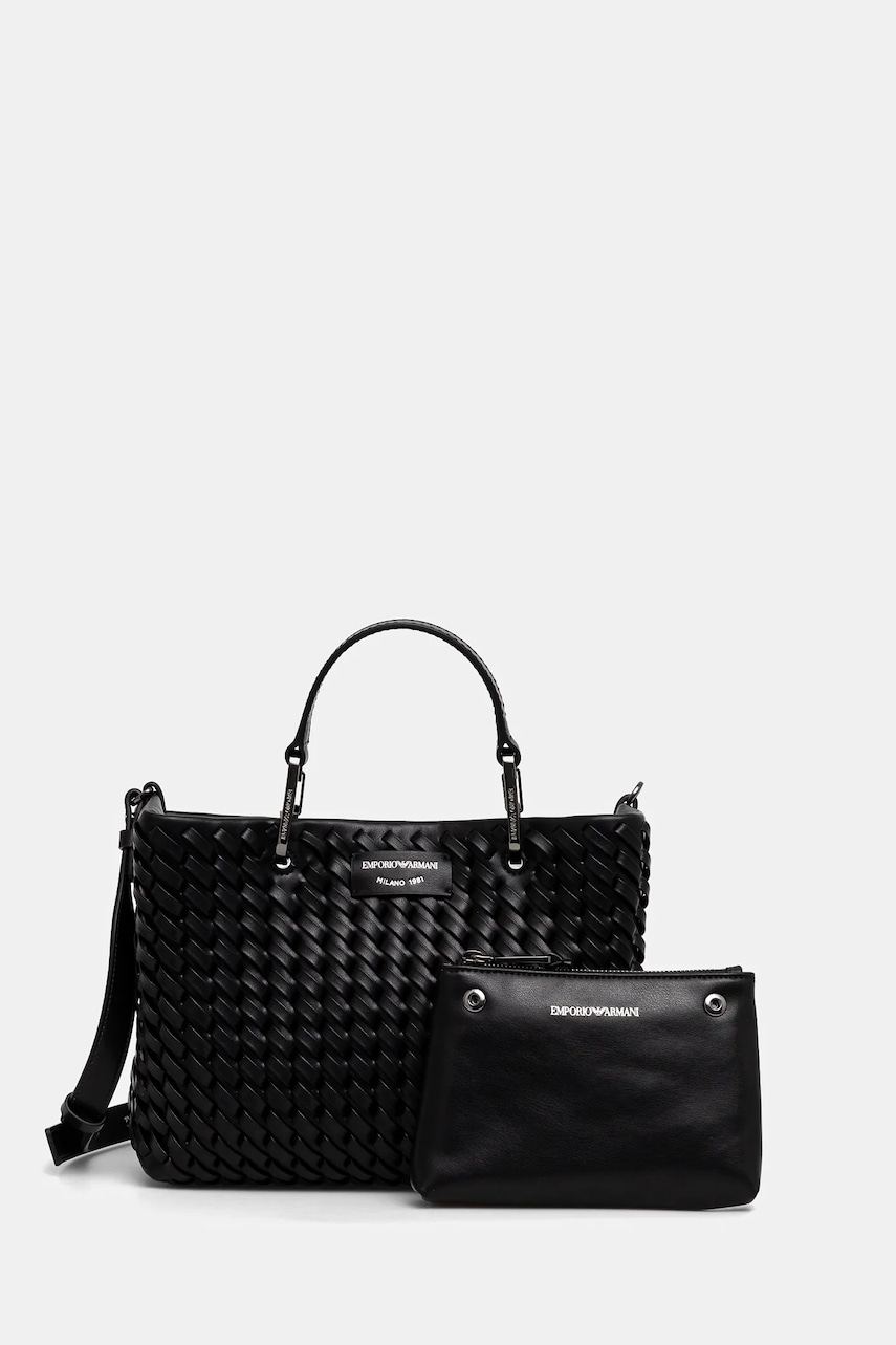 Emporio Armani poseta de piele culoarea negru, EW000361 AF12762
