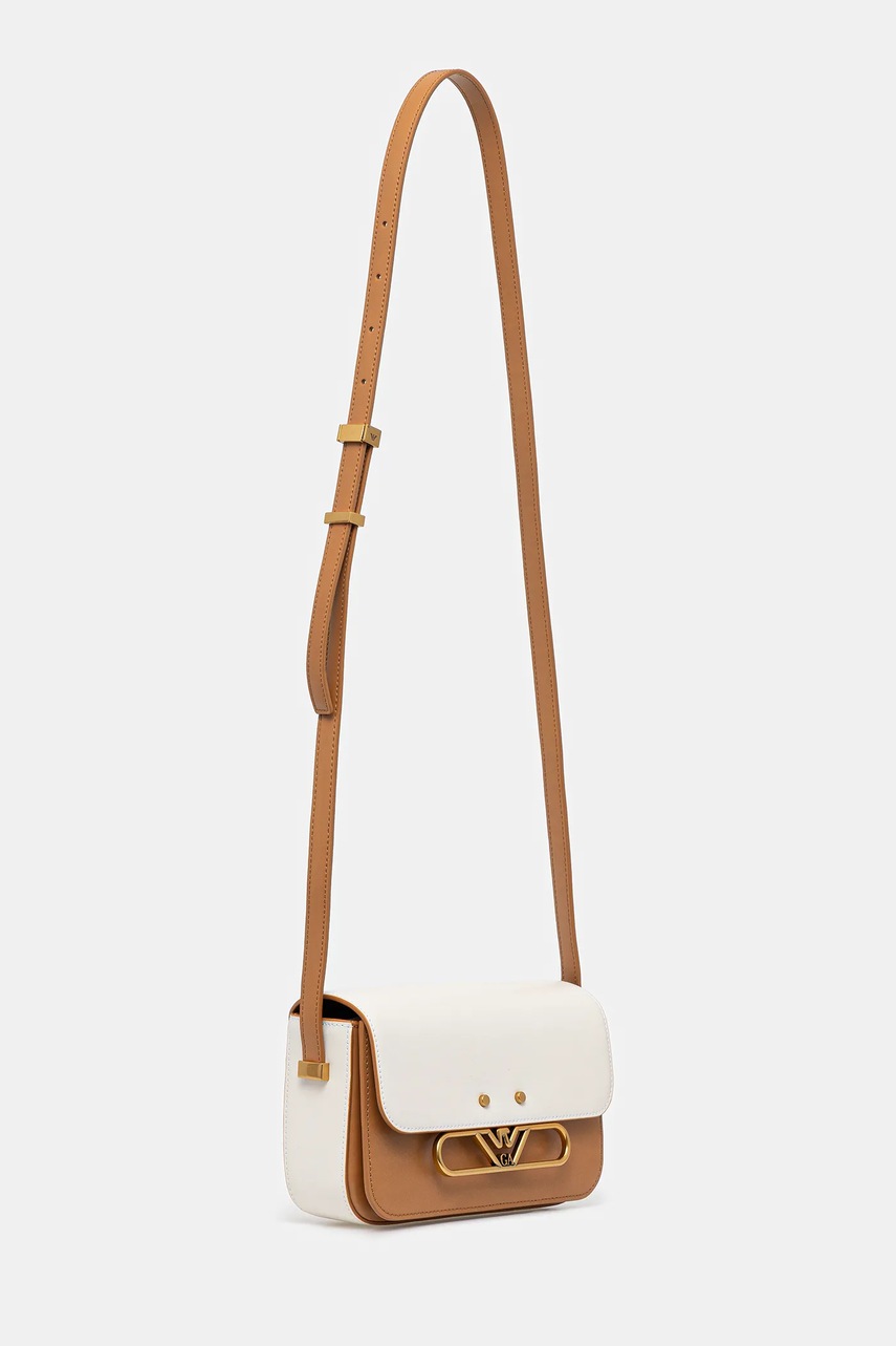 Кожаная сумочка Emporio Armani цвет бежевый EW001208 AF13352