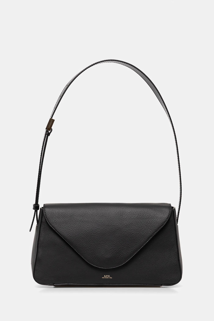 A.P.C. poseta de piele sac daria flap culoarea negru, PXBCD.F61901