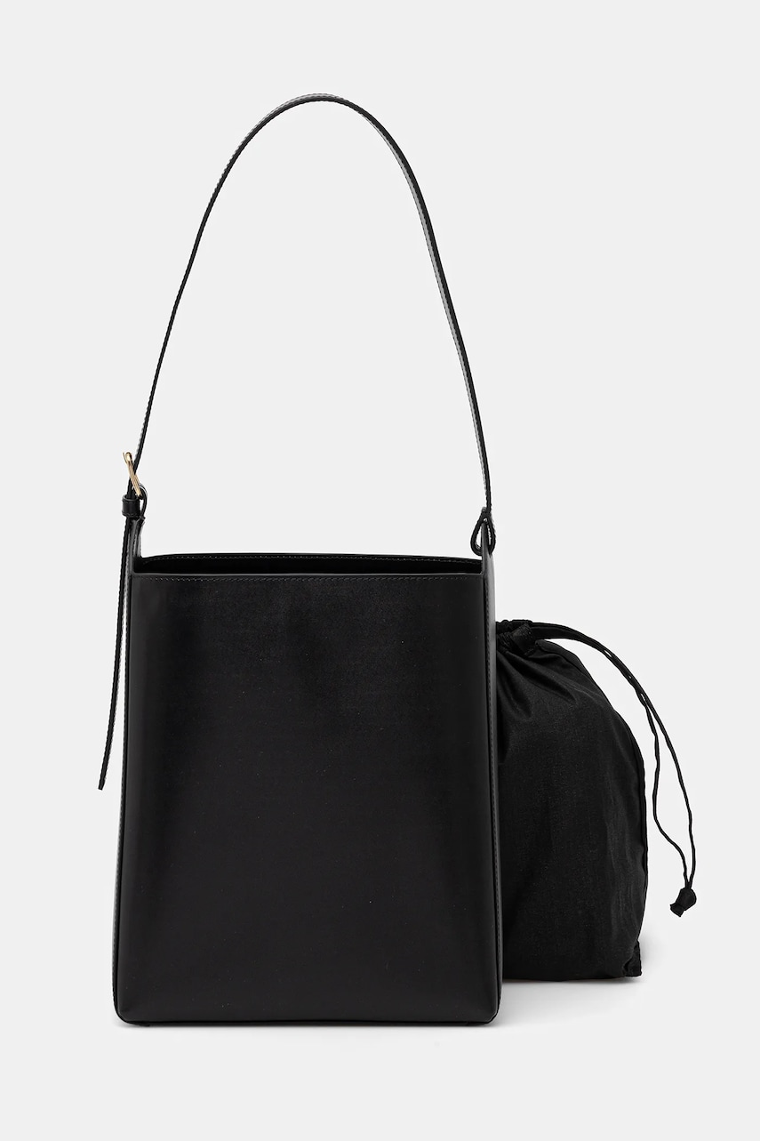 A.P.C. poseta de piele sac virginie culoarea negru, PXBRU.F61868 A.P.C. poseta de piele sac virginie culoarea negru, PXBRU.F61868