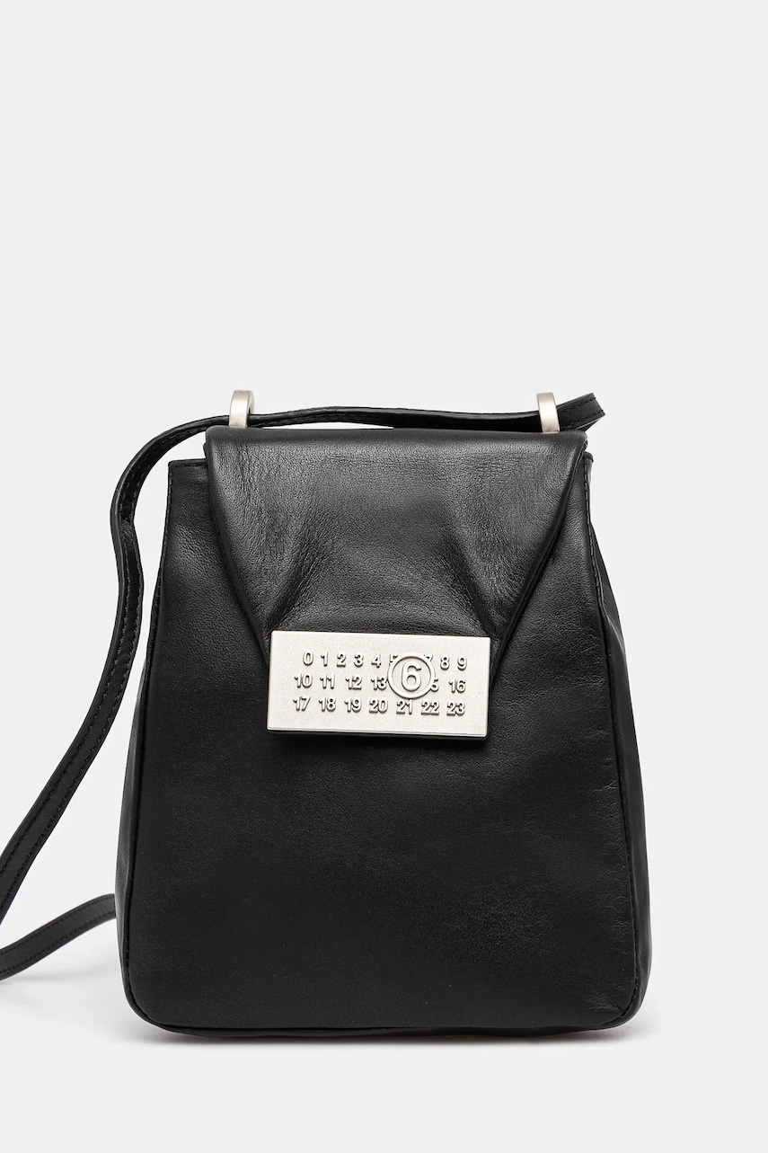 MM6 Maison Margiela poseta de piele culoarea negru, SB6WG0013 MM6 Maison Margiela poseta de piele culoarea negru, SB6WG0013