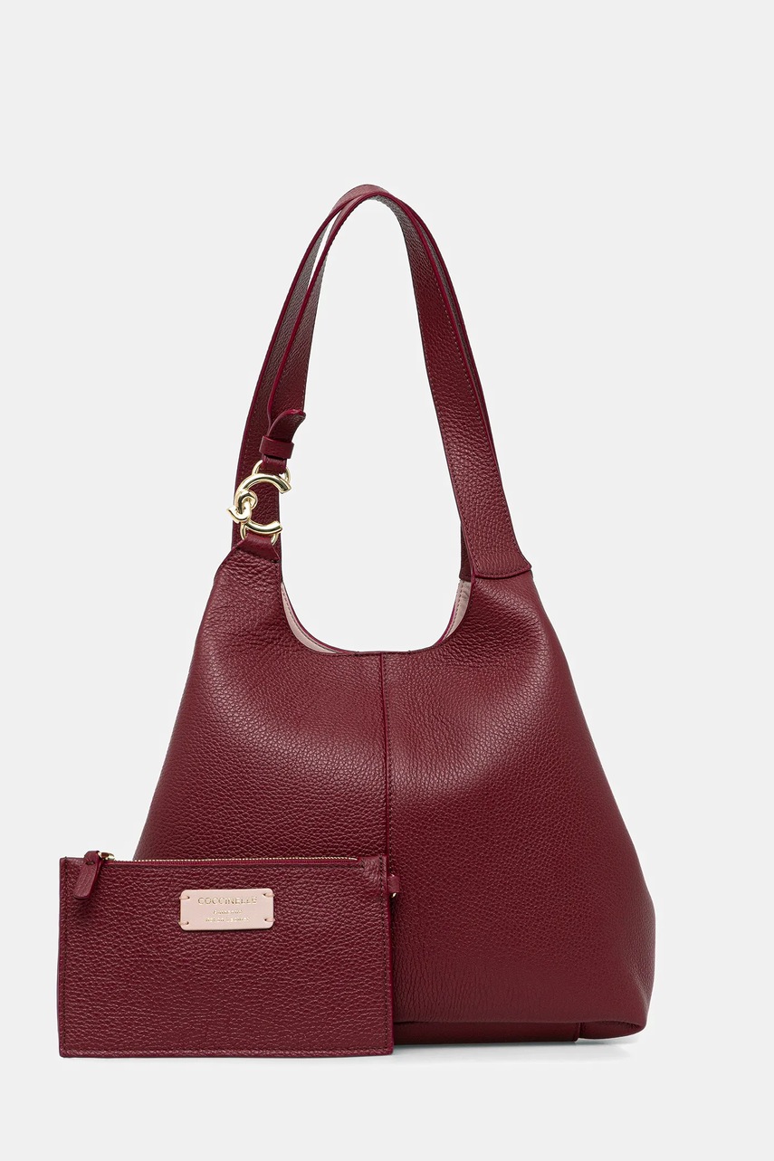 Coccinelle poșetă de piele COCCINELLE C-EASY culoarea negru, E1 SHA 11 02 01