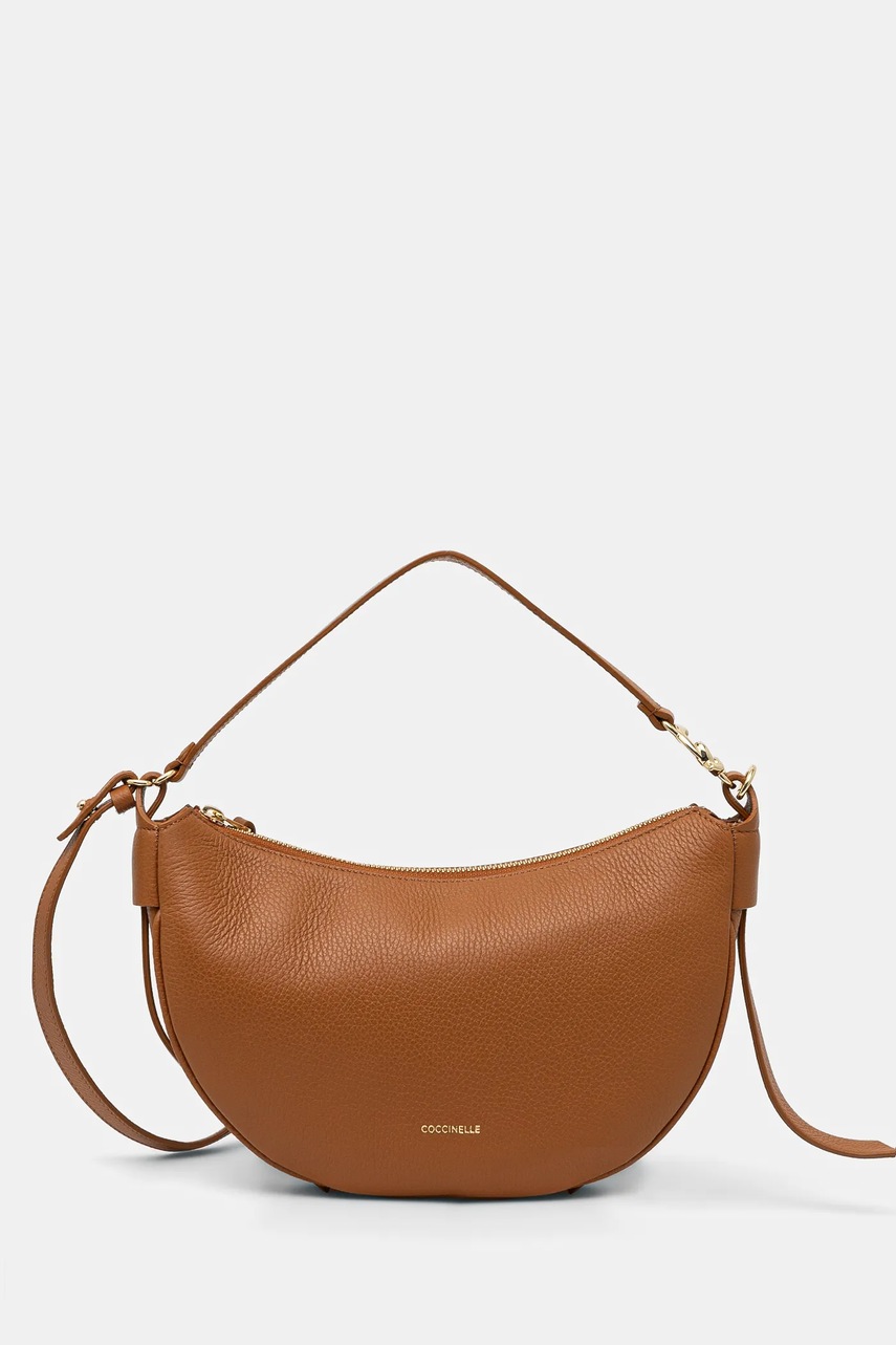 Coccinelle poseta de piele culoarea maro, E1 SHA 13 03 01