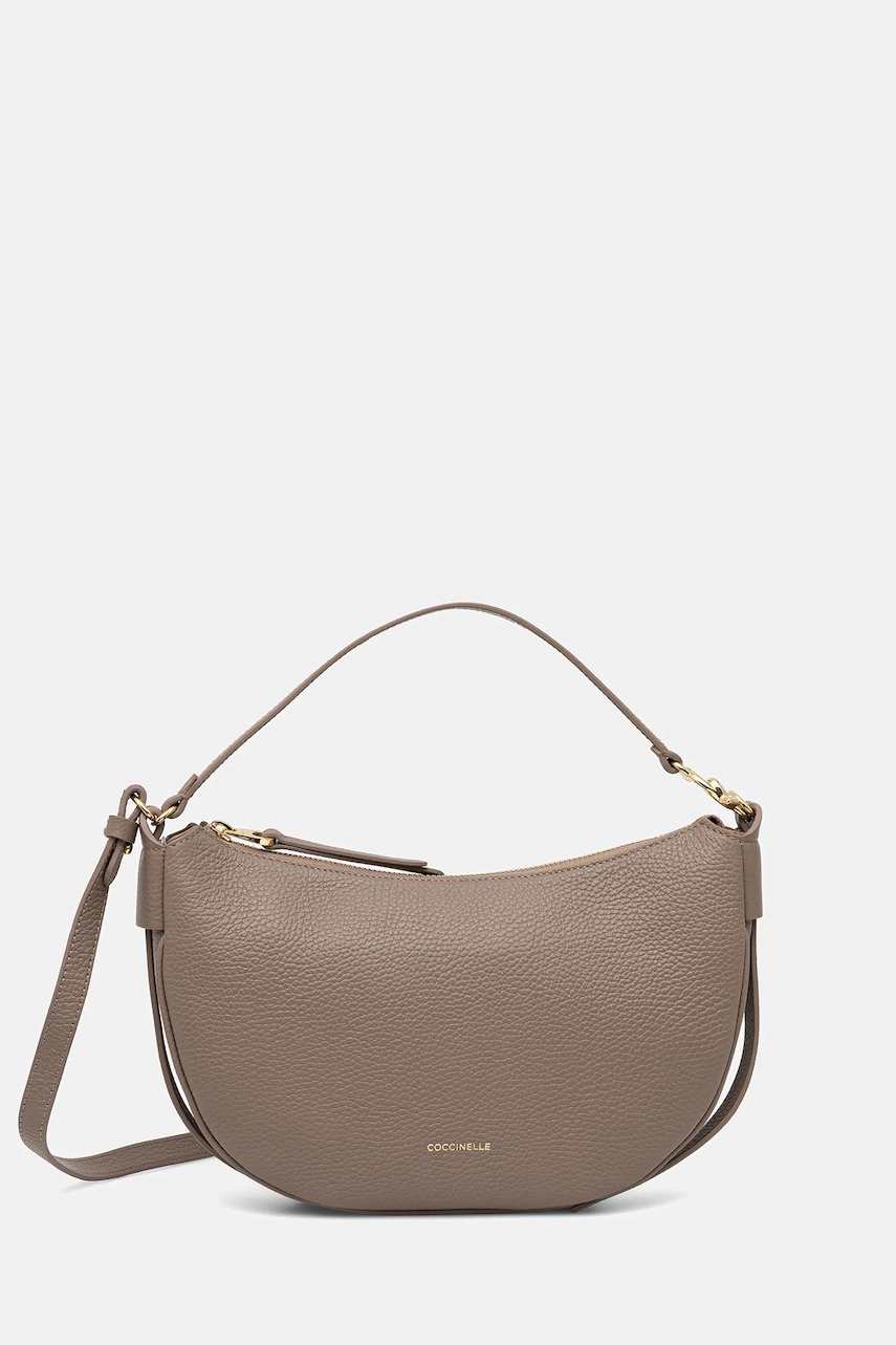 Coccinelle poșetă de piele culoarea maro, E1 SHA 13 03 01