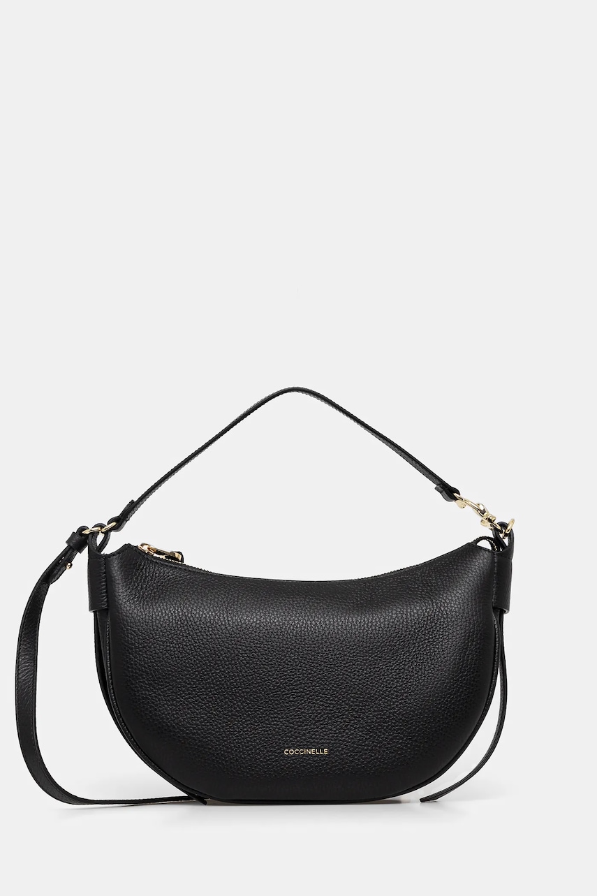 Coccinelle poseta de piele culoarea negru, E1 SHA 13 03 01