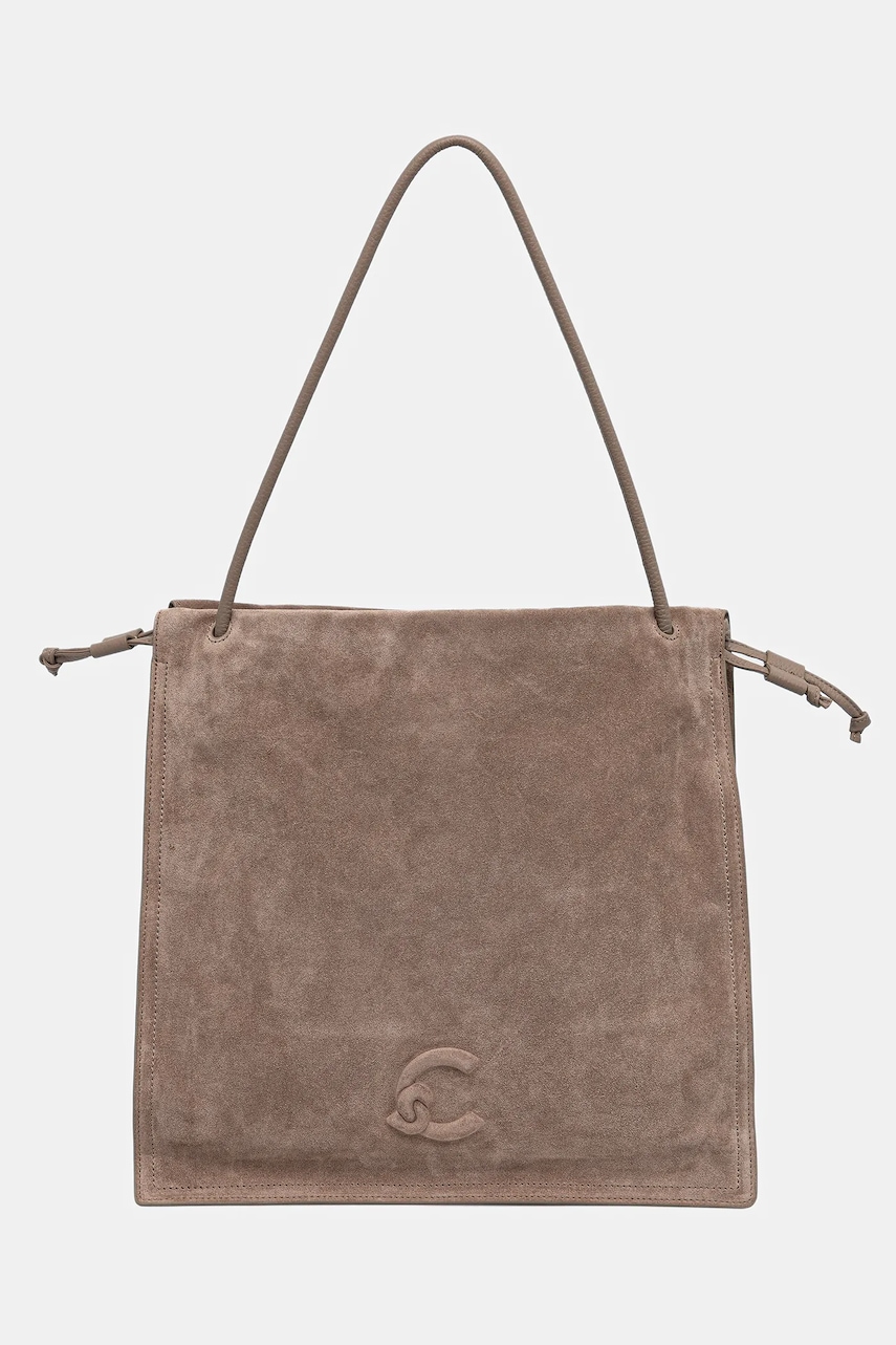 Coccinelle geanta de mână din piele întoarsă COCCINELLEDULSE SUEDE culoarea bej, E1 SS6 11 01 01