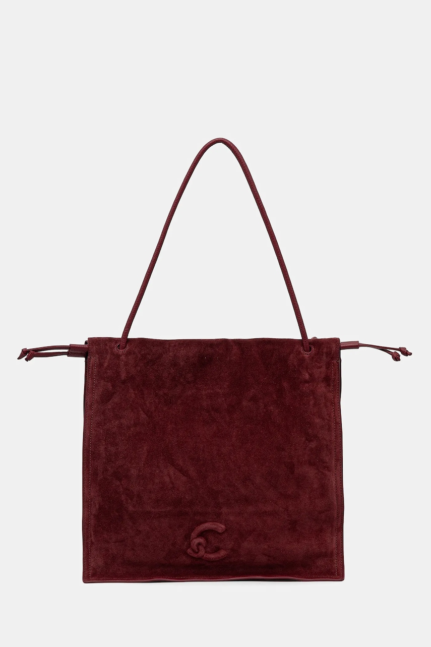 Coccinelle geanta de mână din piele întoarsă COCCINELLEDULSE SUEDE culoarea bej, E1 SS6 11 01 01