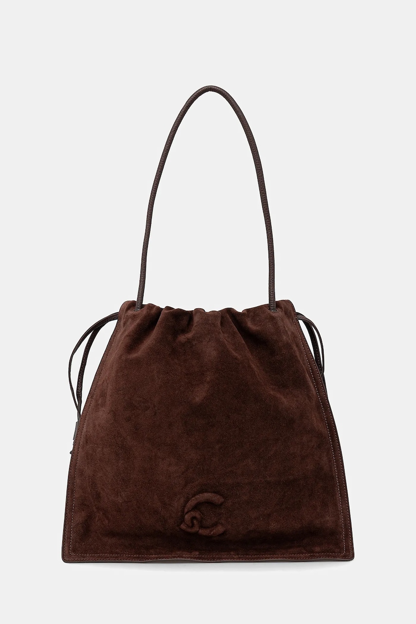 Coccinelle geanta de mână din piele întoarsă COCCINELLEDULSE SUEDE culoarea bej, E1 SS6 11 01 01