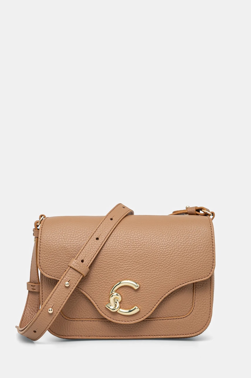 Coccinelle poseta de piele culoarea bej, E1 SSL 15 01 01