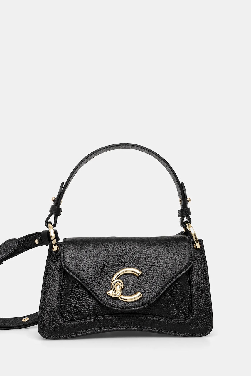 Coccinelle poseta de piele culoarea negru, E1 SSL 18 04 01